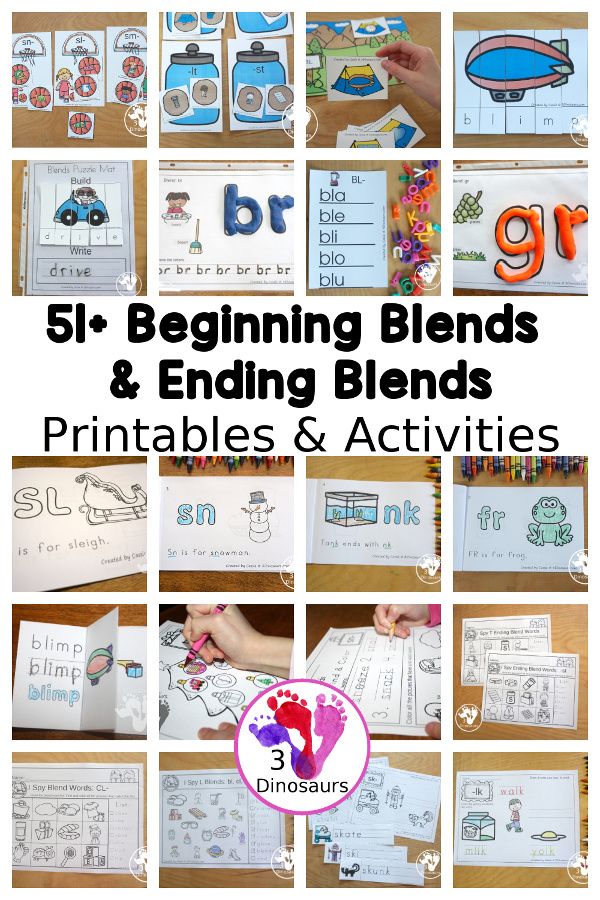 a collage of pictures with the words beginning blends and ending blends on them