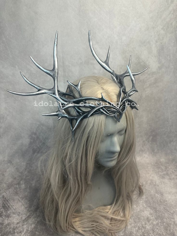 Antler Crown, Fantasy Crown, Crown Aesthetic, Mardi Gras Costumes, Magical Jewelry, Tacoma Wa, Fantasy Aesthetic, Costume Hats, Fantasy Jewelry