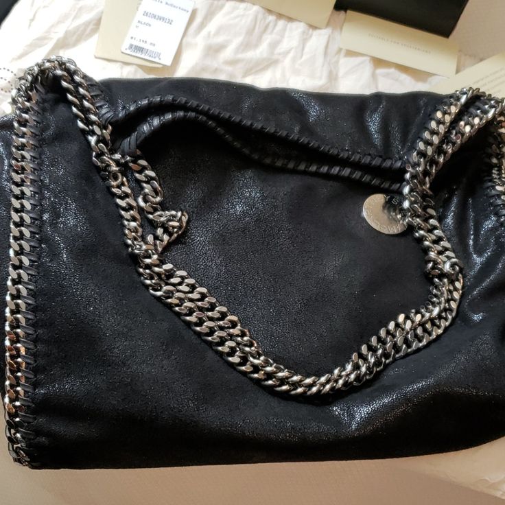 Authentic Stella Mccartney Bag In Good Condition. Inside Of The Bag Has Some Cosmetic Stains. Measurements 17 X 15 X 3 Mini Stella Mccartney Bag, Stella Mccartney Shoulder Bag, Blue Stella Mccartney Bag, Black Stella Mccartney Bag, Stella Mccartney Animal Print, Stella Mccartney Bag, The Bag, Stella Mccartney, Limited Time