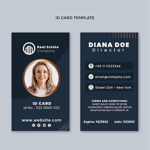 two business card templates with an image of a woman