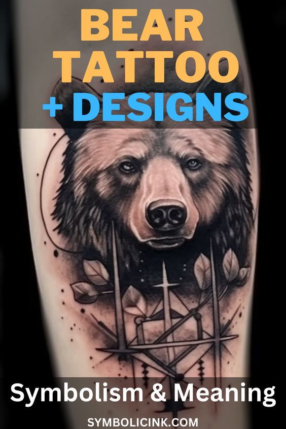 a bear tattoo with the words, symbol and meaning