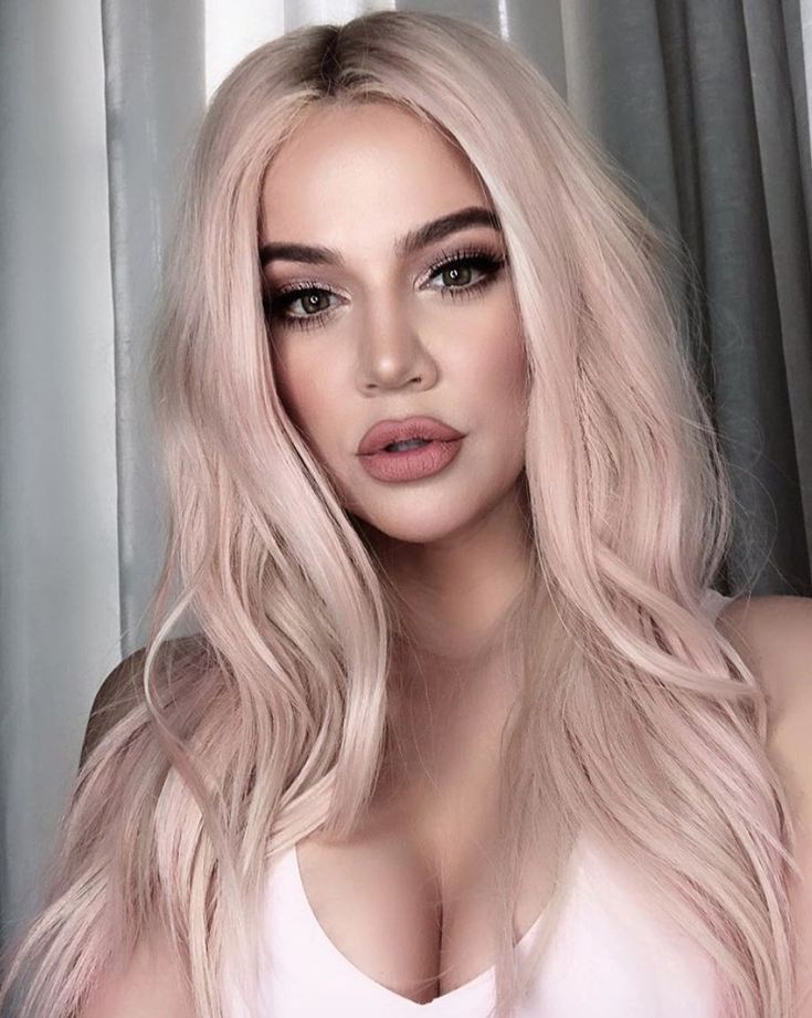 Pastel Pink Hair Color, Blue And Pink Hair, Blonde Natural, Pink Blonde Hair, Platinum Blonde Hair Color, Ash Hair Color, Pastel Pink Hair, Wigs Synthetic, Hair Color Pink