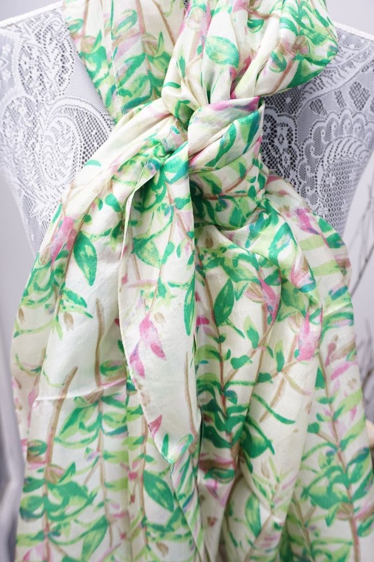 In a signature diaphanous floral print, this super soft Silk Scarf brings easy elegance to anything you wear it with. Big enough to wear as a wrap but fine enough to gather up and wear as a scarf. This tissue-weight scarf is made from a super soft silk blend in a variety of prints. One of a kind, unique individual piece. ** 72”x36” ** Hand Made ** 100% Silk ** Dry Clean only Product Type Premium Silk Scarves Overall 72"x36" Overall Product Weight 0.2 lbs Materials Silk Material Detail 100% Silk Kantha Sari, Block Printed Textiles, Silk Scarf Wrap, Weaving Art, Silk Material, Fancy Outfits, Classic Collection, Silk Scarves, Textile Prints