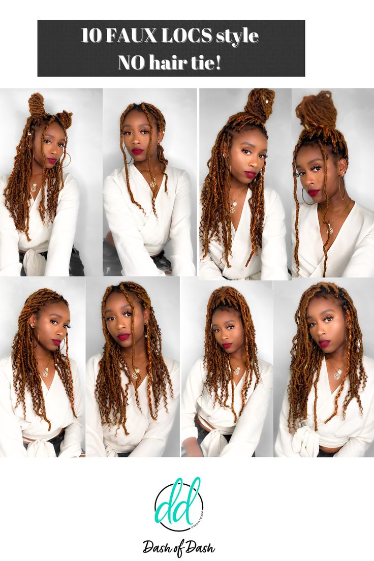 Ways To Style Fox Locs, How To Put Faux Locs In A Bun, How To Style My Twist Braids, How To Tie Box Braids, Faux Locs Styling Ideas, How To Tie Braids Without Hair Tie, Faux Loc Styles Hairstyles, Ways To Tie Braids, Style Faux Locs Hairstyles