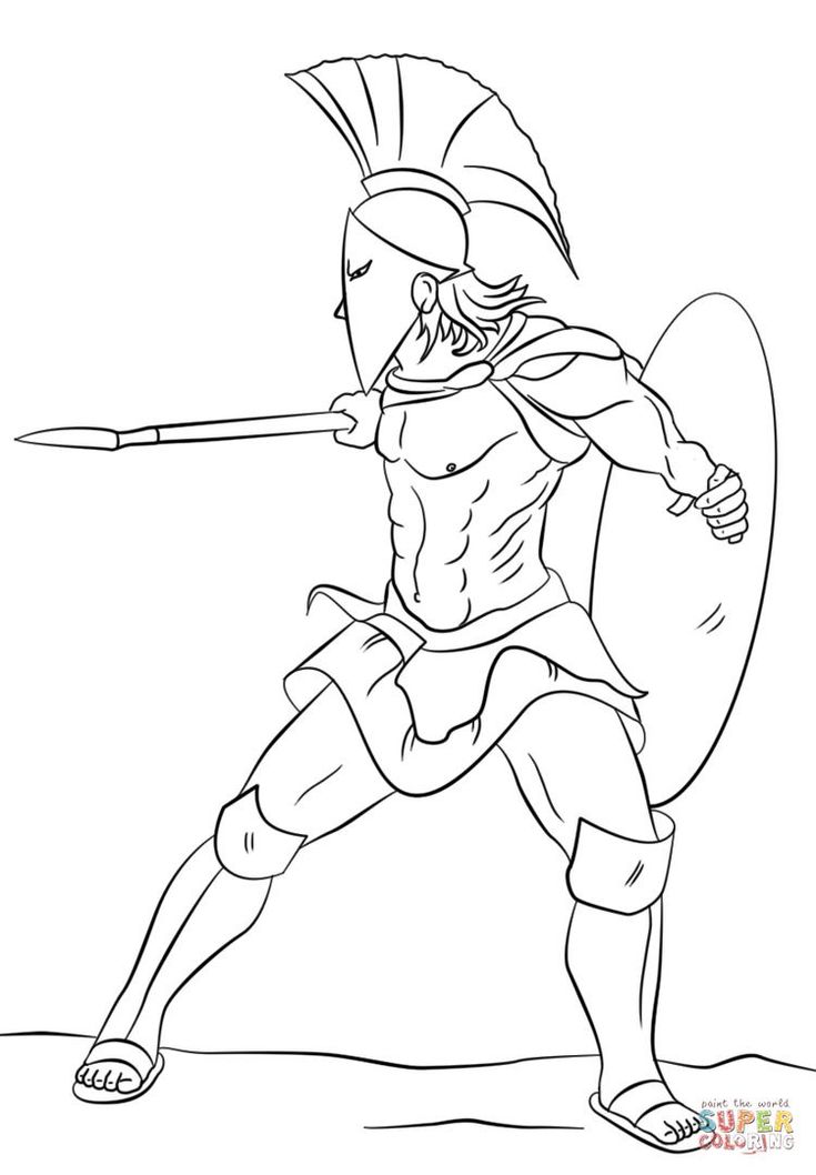 Soldier Drawing, Spartan Tattoo, Warrior Drawing, Greek Warrior, Spartan Warrior, Cat Coloring Page, Roman Art, Coloring Pages To Print, Free Printable Coloring