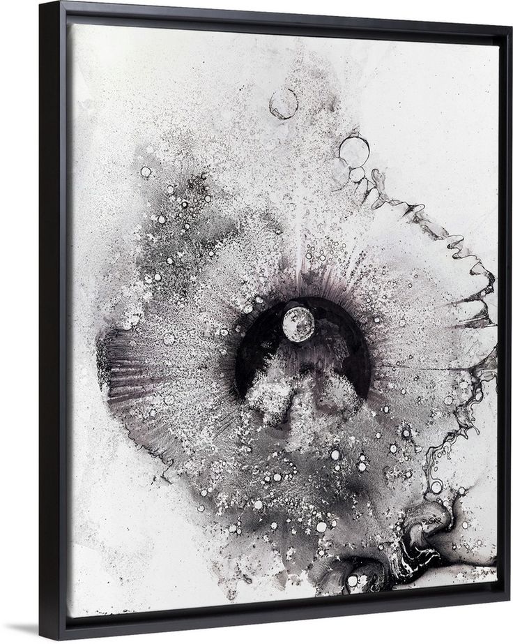 an abstract black and white photo with bubbles floating in the water, framed canvas wall art print