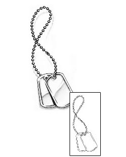 a dog tag with a ball chain attached to it's end and an image of the