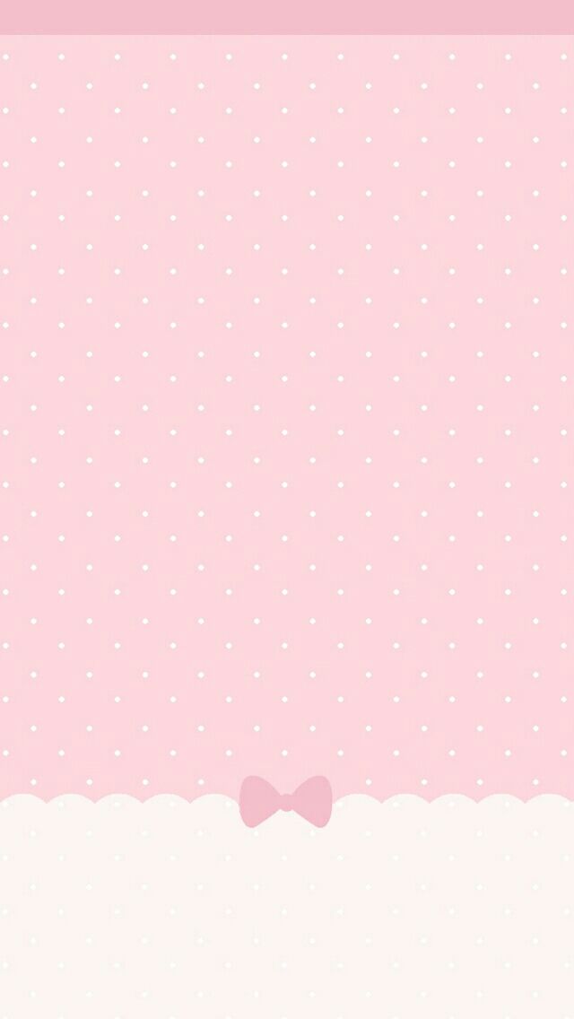 a pink background with polka dots and a bow tie on the bottom right corner is an empty space for text