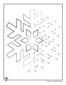 a snowflake is shown with numbers to color