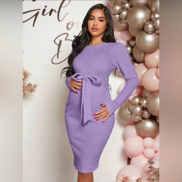 Brand New, Never Worn, Still In Packaging. Soft & Comfortable Long Sleeve Purple Maternity Dress. Available In Small And Medium. Purple Maternity Dress, Shein Bodycon Dress, White Cotton Summer Dress, Lace Tunic Dress, Long Dress Plus Size, Cream Maxi Dress, Strapless Tube Dress, Dresses Purple, Striped Dress Summer