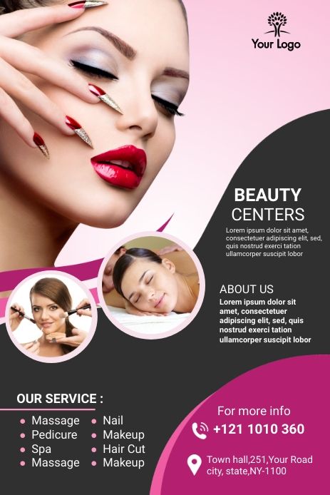 a flyer for a beauty salon