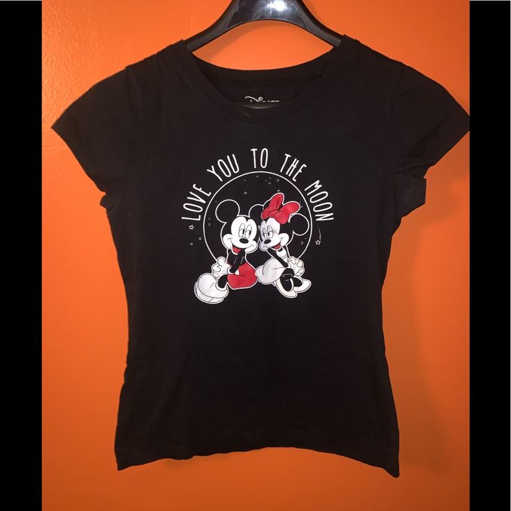 Disney Mickey-Mouse Shirt Black Mickey Mouse Shirt For Disney Fan Events, Black Shirt With Character Print For Disney Fan Events, Black Cartoon Print Shirt For Disney Fan Events, Black Shirt With Cartoon Print For Disney Fan Events, Black Disney Short Sleeve Shirt, Black Disney Cotton Shirt, Casual Minnie Mouse Short Sleeve Shirt, Casual Short Sleeve Shirt With Minnie Mouse, Mickey Mouse Graphic Tee For Disney-themed Events