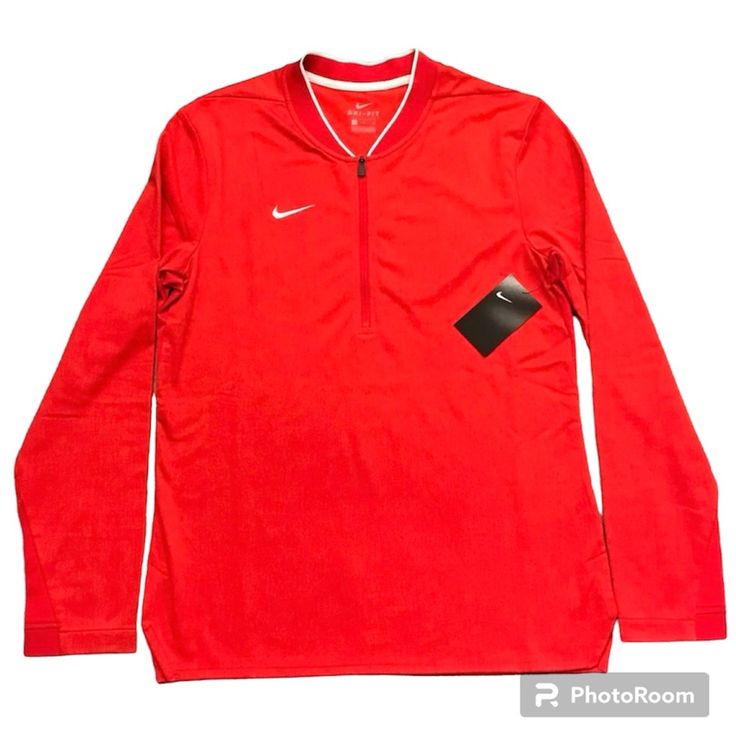 Nike Dri-Fit Pullover Quarter Zip Size: Small Color: Red Condition: New With Tags/No Defects Bundle With Another Item To Save Nike Half-zip Winter Top, Nike Winter Half-zip Top, Nike Crew Neck Outerwear For Fall, Nike University Red Long Sleeve Tops, Nike Half-zip Top For Fall, Casual Red Half-zip Top, Red Long Sleeve Sports Top, University Red Long Sleeve Sporty Tops, University Red Long Sleeve Tops For Winter