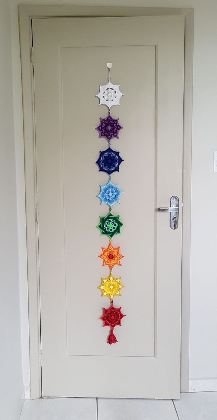 a door with seven chakras on it