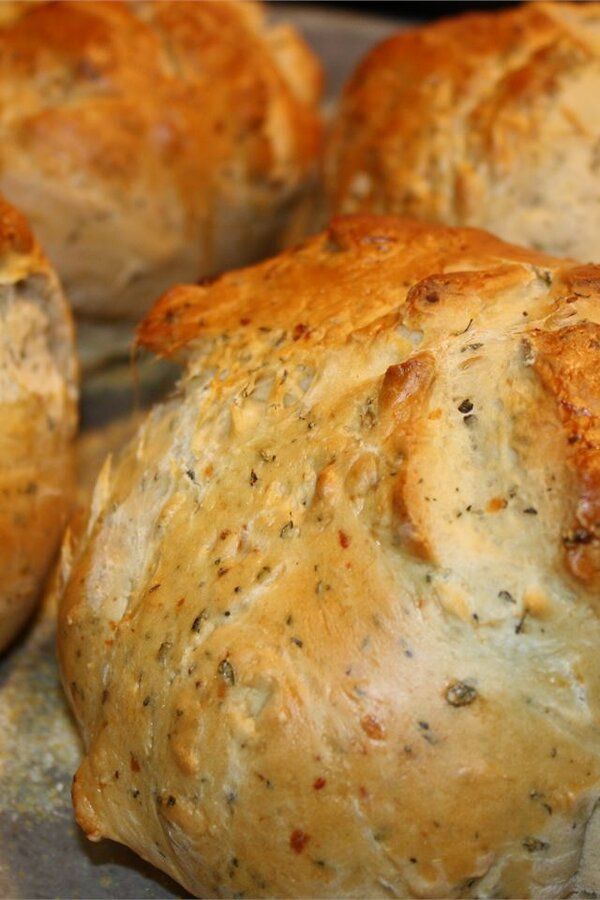 several pieces of bread sitting on top of a pan