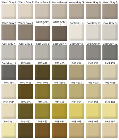 the color chart for different shades of brown and beige, with text that says'warm gray