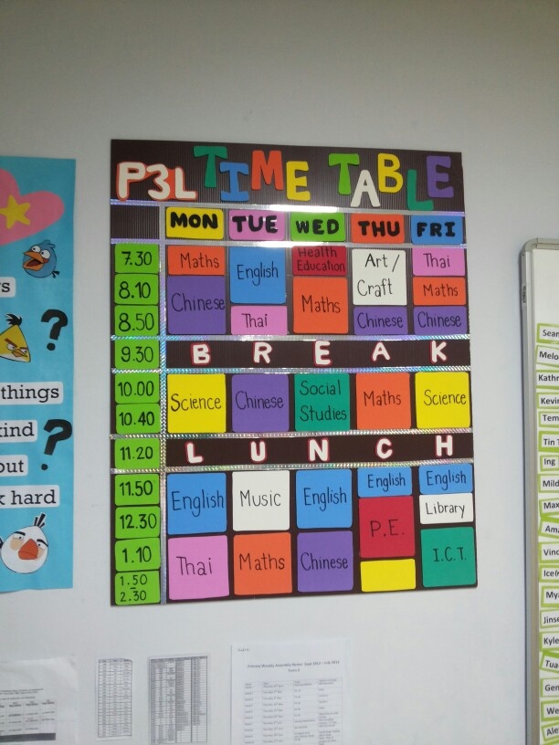 a bulletin board that is on the wall in front of a refrigerator with magnets