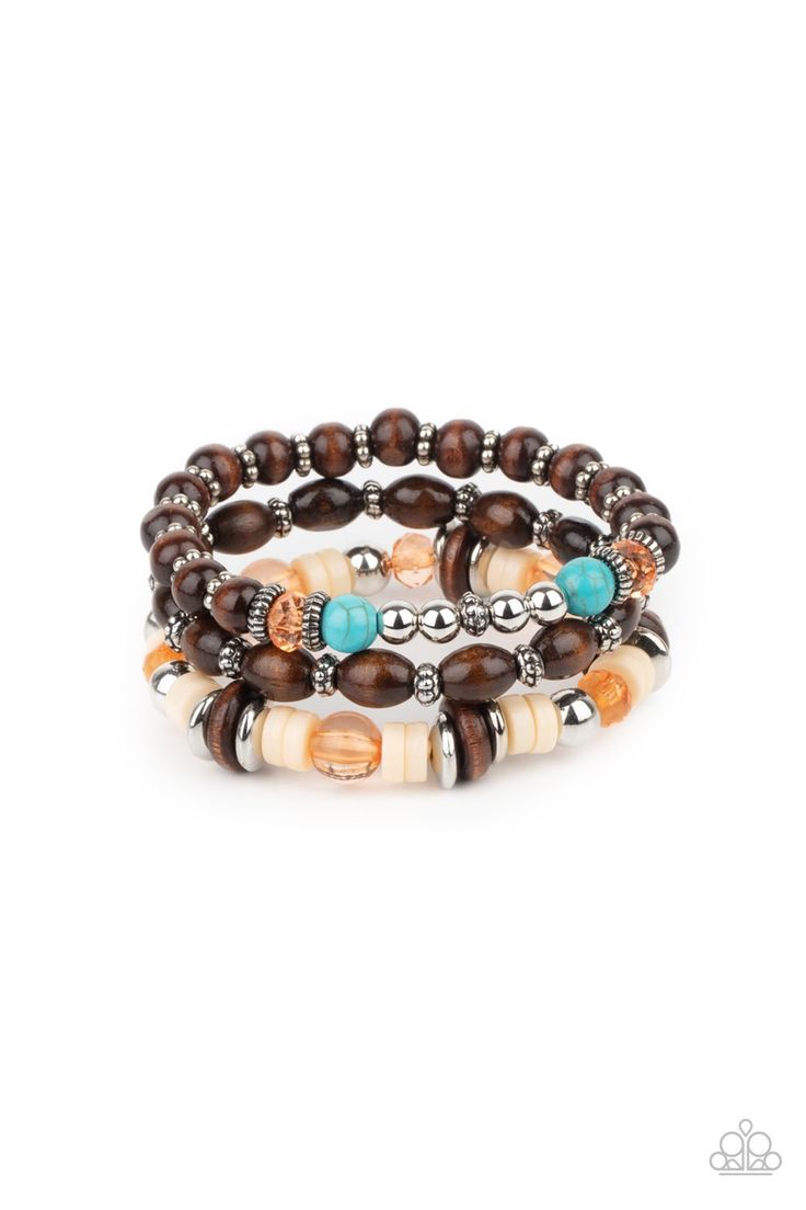 Paparazzi Accessories - Belongs In The Wild #B488 - Orange Bracelet Orange Bracelet, Bracelet Set Silver, Orange Stone, Wild Orange, Orange And Turquoise, Paparazzi Accessories, Mens Beaded Bracelets, Turquoise Stones, Paparazzi Jewelry