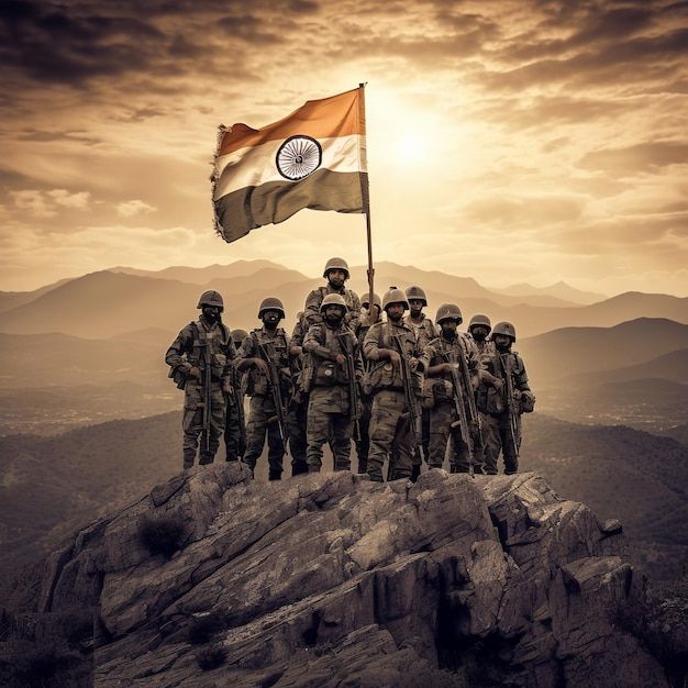 Indian Army holding Indian Flag Generative ai Army Man Indian, Indian Army Aesthetic, Indian Army Photo, Independence Photos, Army Background, Armed Forces Flag Day, India Army, Army Photos, Indian Flag Photos