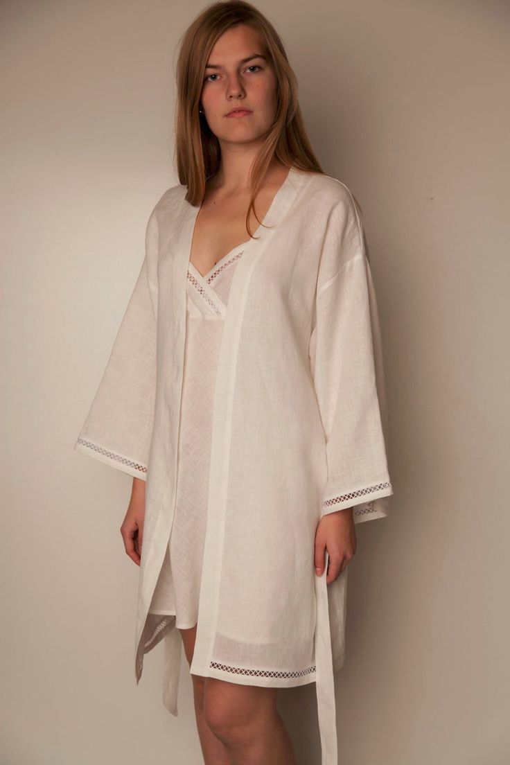 Short Night Gown, Linen Sleepwear, Sleepwear For Women, Linen Robe, Gown Skirt, Linen White, Embroidery On Clothes, Women's Nightgowns, Linen Short