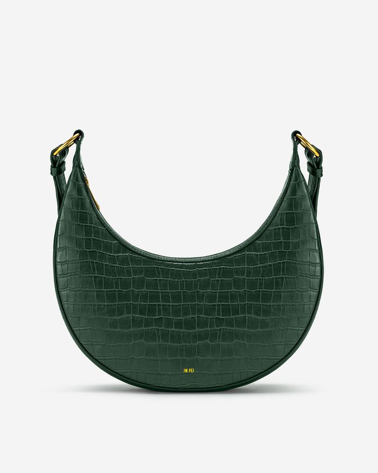 Croc-Embossed Vegan Leather 100% Recycled Plastic Lining 12" W × 2" D × 11.2" H (30.5cm x 5cm x 28.5 cm) 15.9″-17.9″ (40.5cm - 45.5cm) Handle Drop Detachable Strap (Adjustable) Gold Hardware Zip Closure 1 Interior Pocket 1 Zipping Pocket 1 Slip Pocket Imported Green Leather Satchel With Crocodile Pattern, Green Crocodile Pattern Shoulder Bag For Everyday Use, Green Crocodile Pattern Shoulder Satchel, Green Leather Bag With Crocodile Pattern, Green Leather Shoulder Bag With Adjustable Handle, Green Crocodile Pattern Satchel For Daily Use, Green Crocodile Pattern Shoulder Bag, Green Crocodile Pattern Tote Bag, Jw Pei