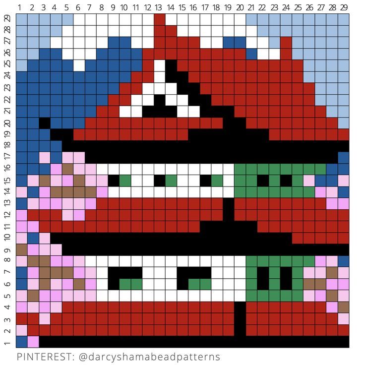 the pixel art is designed to look like santa claus's hat, with eyes and nose