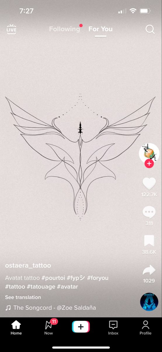 an image of a tattoo app on the phone with icons and symbols in the background