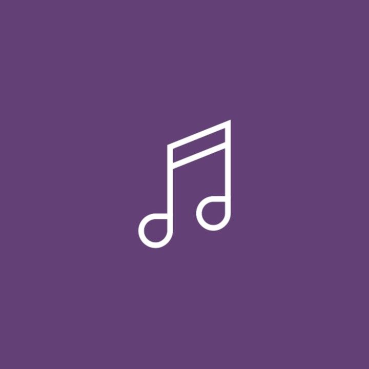 a musical note icon on a purple background