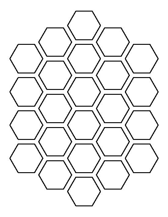 the hexagonal pattern is shown in black and white