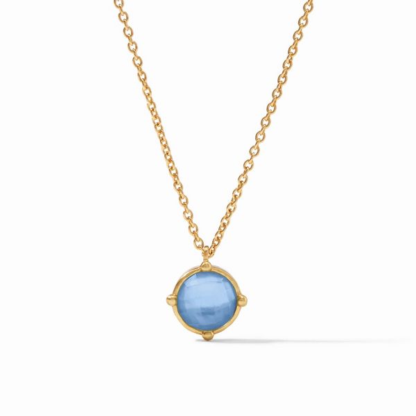 Add a pop of color to your look with this 24ky Gold Plated "Honeybee" Solitaire Necklace. The necklace features an iridescent chalcedony blue crystal and is plated with 24ky gold. Suitable for all genders, this necklace is a stylish choice for those who love unique and vibrant jewelry. Julie Vos, Golden Beads, Solitaire Necklace, Bee Pendant, Solitaire Necklaces, Custom Jewelry Design, Blue Necklace, Silver Pendants, Gold Fashion