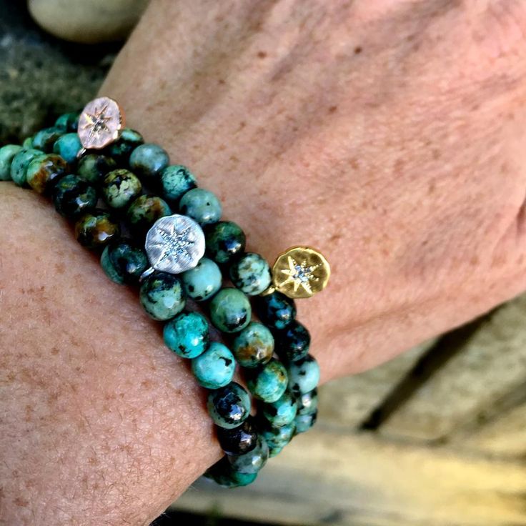 Unisex Enjoy the Journey - African Turquoise Bracelet Crystals For Travel, Adventure Jewelry, African Turquoise Bracelet, Aim In Life, Enjoy The Journey, Being Happy, African Turquoise, Old Stone, Travel Jewelry