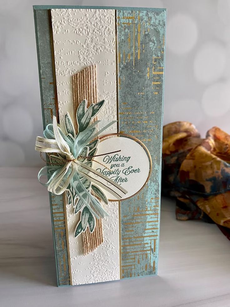 a close up of a greeting card on a table