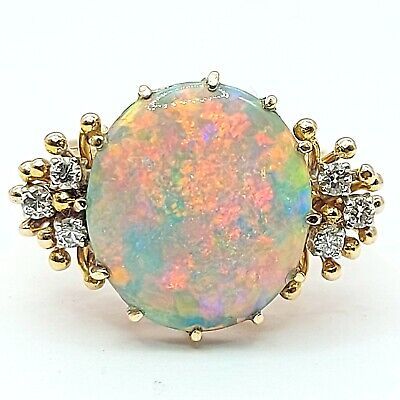 an opal and diamond ring