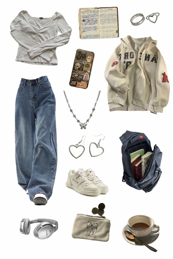 Aesthetic Clothes Layout, Clothes Layout, Punk Style Outfits, Streetwear Outfit Ideas, Back To School Outfit, Downtown Outfits, Aesthetic Fits, Vibe Clothes, Back To School Outfits