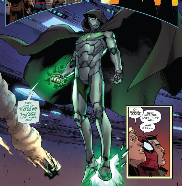 an image of a comic book page featuring a man in a suit and green lantern