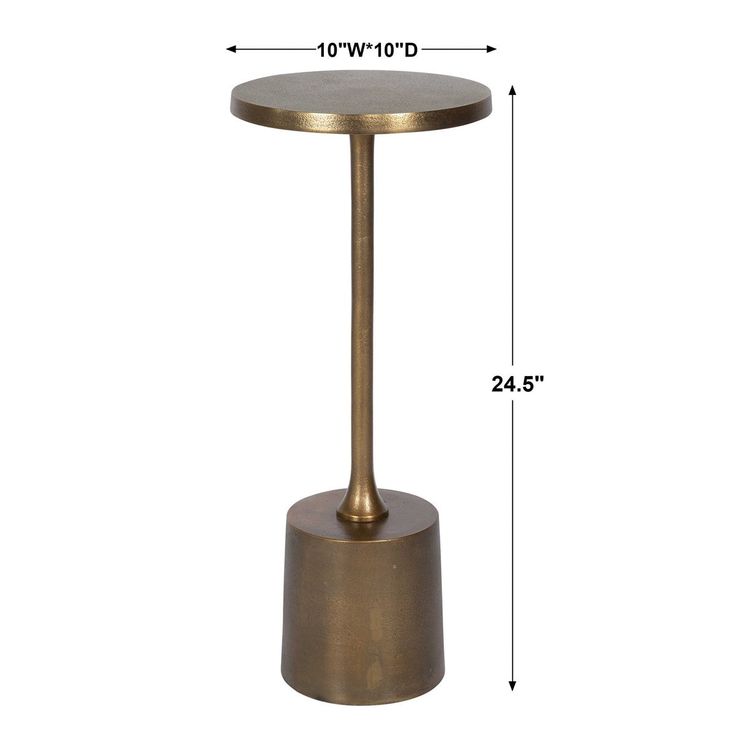 an image of a table with measurements for the top and bottom part of it in gold