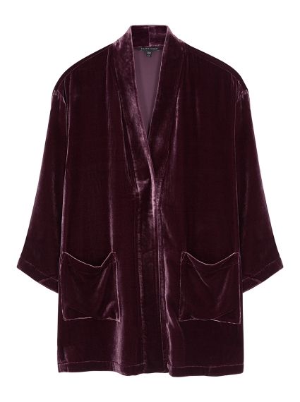 Formal Dress Black, Plum Velvet, Tie Shirts, Velvet Kimono, Kimono Coat, Harvey Nichols, Velvet Fashion, Velvet Jacket, Luxury Department Store