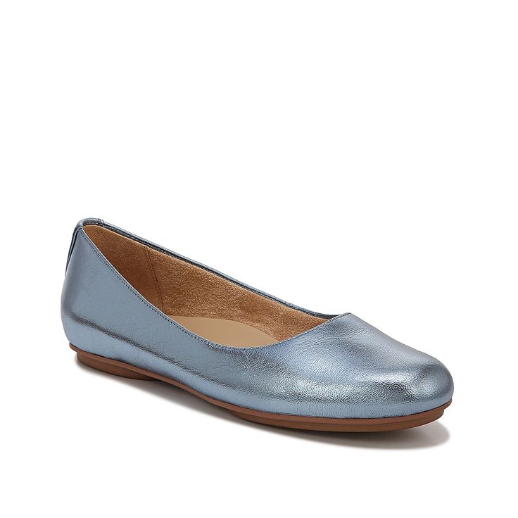 Naturalizer-Maxwell Ballet Flat The Maxwell ballet flat from Naturalizer is perfect for a 'casual and out' look. This slip-on is styled with luxe leather upper, Contour+ technology and responsive all-day cushioning. WHY You’ll Love IT: This style is from Naturalizer's True Colors collection: an inclusive spectrum of neutral tones that celebrates all women and the unique skin we're in. Available in an inclusive size range of tough-to-find sizes and widths for a custom-designed fit and feel for al Naturalizer Shoes, Blue Flats, Ballet Flat, Color Collection, Neutral Tones, True Colors, Ballet Flats, Leather Upper, Ballet