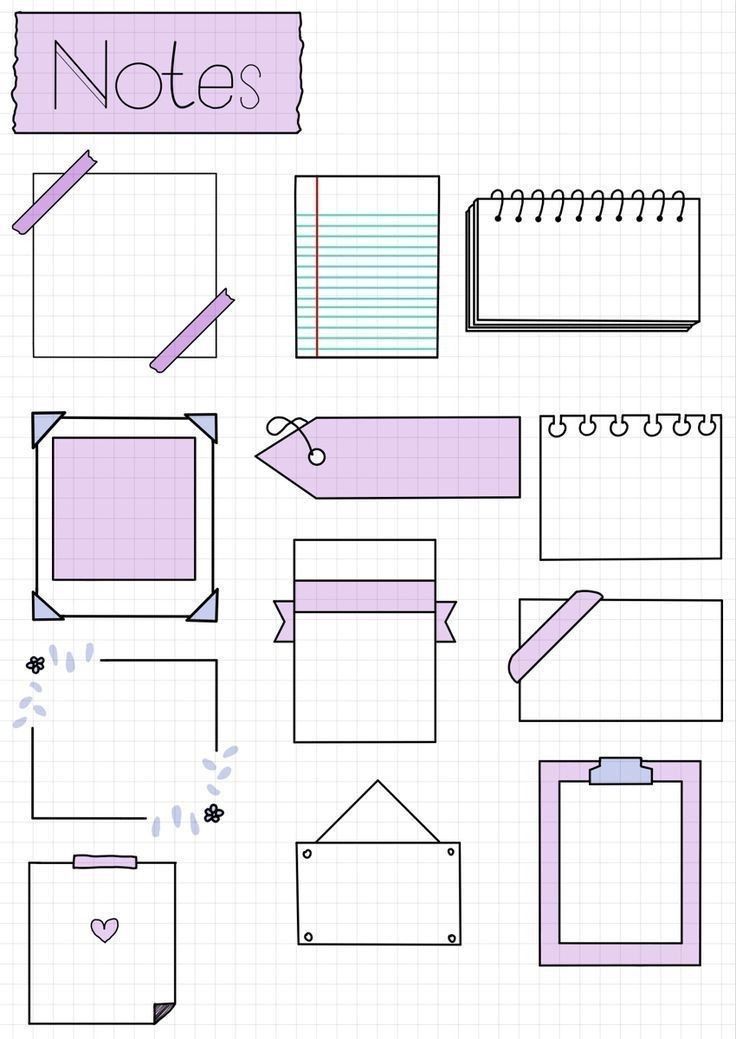 a set of notebooks and notes on a sheet of graph paper with the words notes written