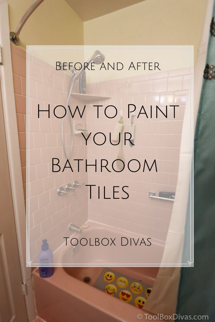 a bathroom with pink tiles and the words, before and after how to paint your bathroom tiles