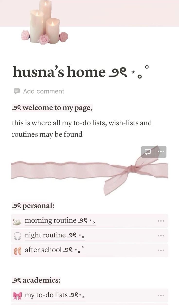 the homepage for a website with two candles and pink ribbon on top of it