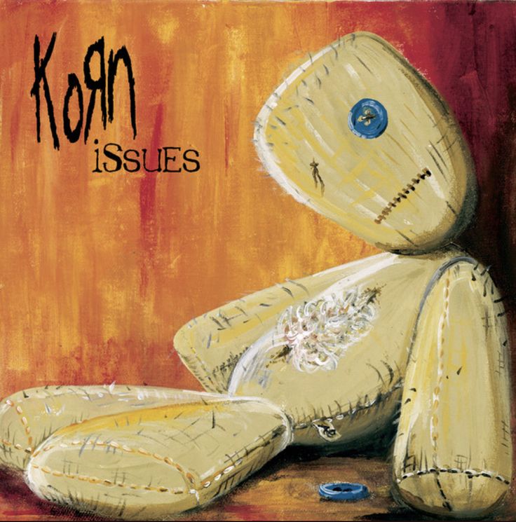 a painting of a stuffed animal with the word korn on it's chest