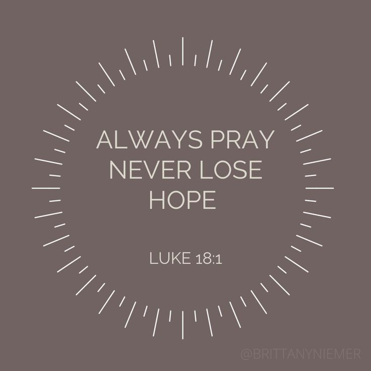 Always Pray Never Lose Hope Luke 18:1 Always Pray Never Lose Hope, Hope Bible Verses, Always Pray, Roman 1, Never Lose Hope, Luke 1, Quotes Prayer, Lost Hope, Jesus Is Life