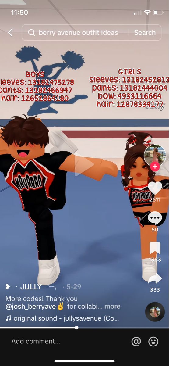 an animated image of two people in cheerleader outfits, one is holding the other's hand