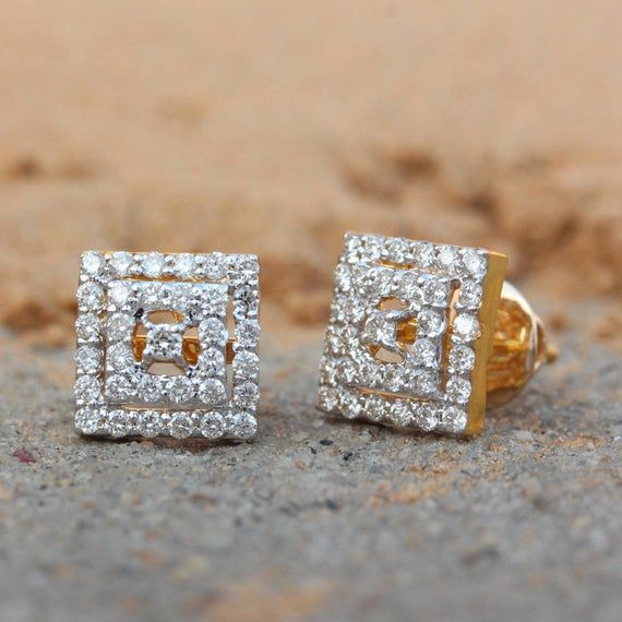 ⚫ This earrings made with natural diamonds in solid 14k yellow gold,⚫ Solid 14k Yellow Gold Stud Earrings Pave Diamond Jewelry⚫ Stud Earrings, Gold Earrings, Diamond Earrings, Fine Jewelry, Handmade Earrings⚫ Special customize for mother's day, Anniversary, Birthday Gift, Valentine, Mother's Day Christmas. ⚫ Item Details:Gross Weight:- 2.797 Grams14k Yellow Gold Weight:- 2.675 GramsDiamond Weight:- 0.61 Ct.Item Size:- 12 x 9 MMItem SKU:- AEOS-2020Please let us know if you required in other gemst White Cubic Zirconia Cluster Earrings For Anniversary, Gift Diamond White Diamond Earrings, White Diamond Cut Cluster Earrings For Anniversary, Diamond White American Diamond Earrings For Gift, Gift Diamond White American Diamond Earrings, Anniversary Hallmarked Cubic Zirconia Earrings, Dazzling White Diamond Earrings With Halo Design, Anniversary White Diamond Cut Cluster Earrings, White American Diamond Earrings For Wedding