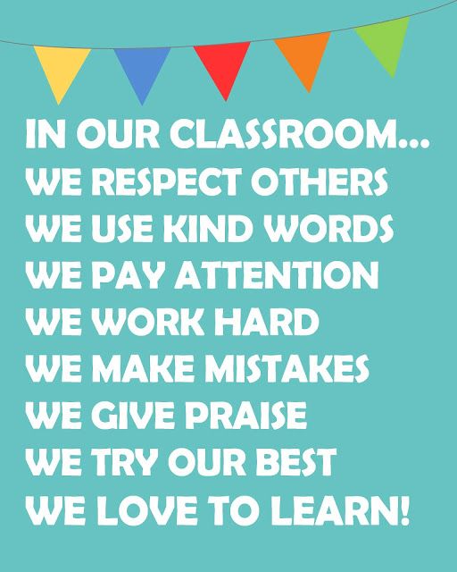 a blue background with colorful flags and the words in our classroom we respect others