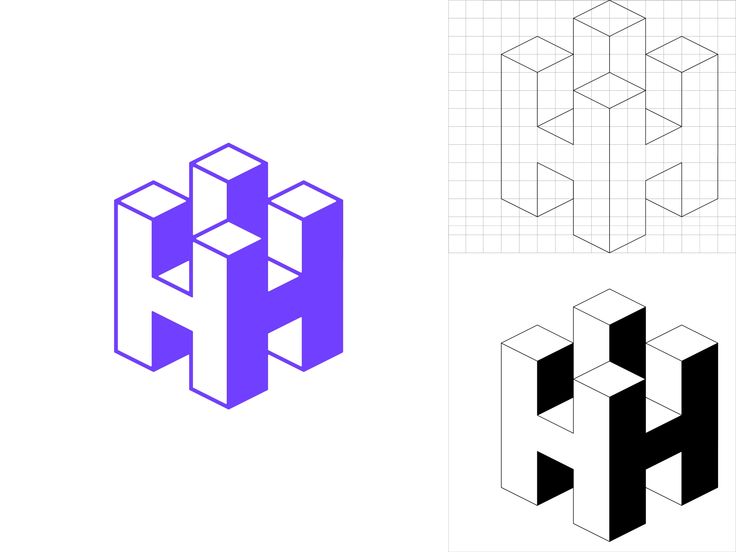 three different types of shapes that appear to be made out of squares and rectangles