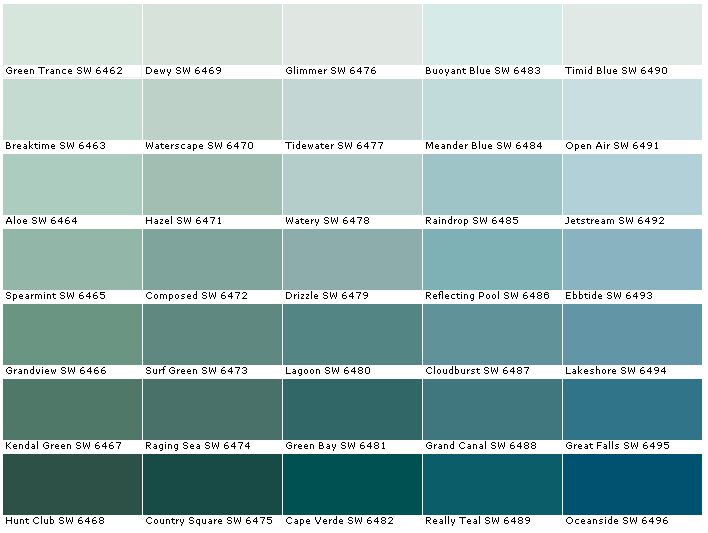 the shades of blue and green are shown in this color chart, which shows different shades