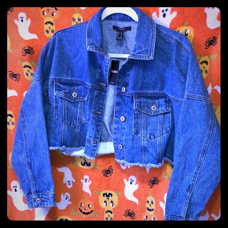 Very Cute Forever 21 Cropped Jean Jacket!! Never Worn Jean Jacket Cropped, Cute Jean Jackets, Cropped Jean Jacket, Crop Jean Jacket, Jean Jackets, Cropped Jeans, Jean Coat, Jean Jacket, Forever 21