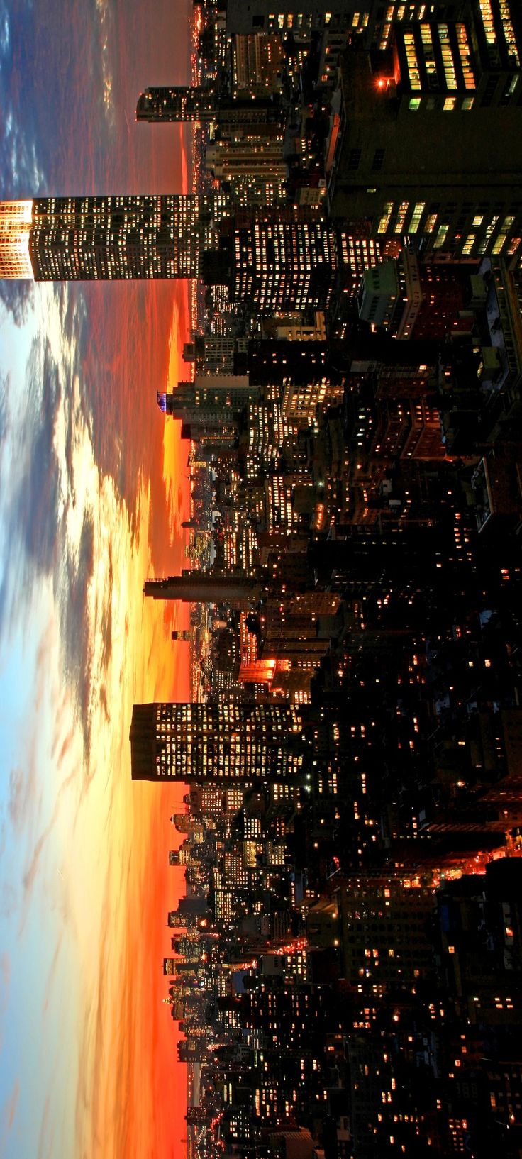 an image of the city skyline at sunset from space shuttles in this time lapse photo